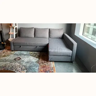 Grey L-Shaped Sectional Sofa Bed