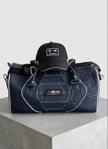 Unique Custom M4 Motorsport Duffel Bag & Official BMW Cap Set