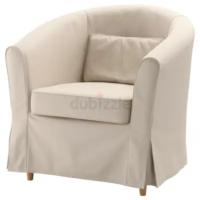 Ikea Comfortable Off-White Armchair with Back Cushion