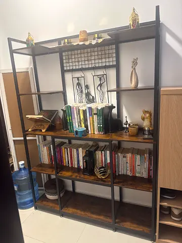 Industrial Style Open Bookcase and Shelving Unit