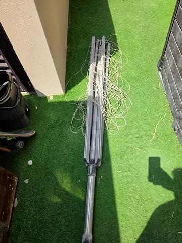 Foldable rotary clothesline / outdoor drying rack with lines