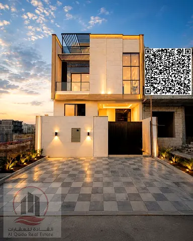 For sale in Al-Haliyo area | Townhouse villa with 5 bedrooms, a majlis, a living room, and a roof terrace, price including registration fees
