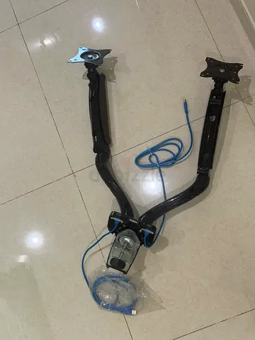 Dual Adjustable Monitor Arm Mount with Cable Management