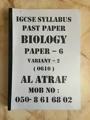 Igcse biology 0610 past papers booklet paper 6