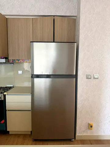 Silver Midea Double Door Refrigerator