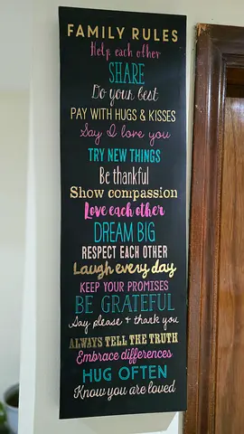 Family Rules Decorative Wall Plaque