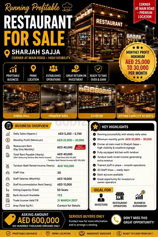 Profitable Restaurant for sale