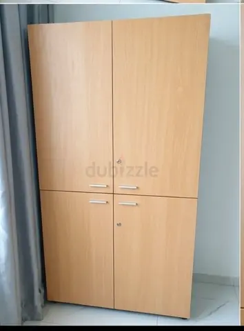 Modern Wooden cupboard Office Cabinet with Lockable Doors 4 shelves