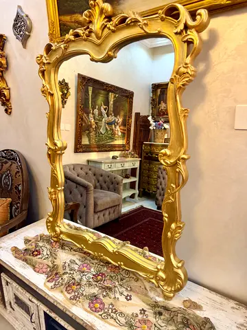 Large Ornate Gold Wall Mirror - Baroque Style