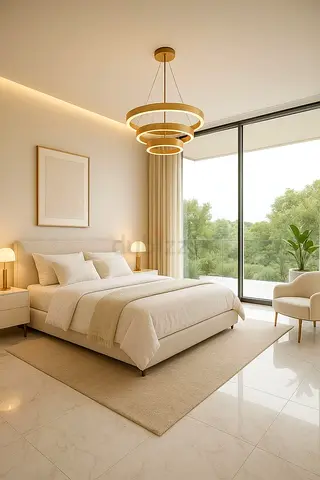 Modern 3-Tier Circular Gold Chandelier