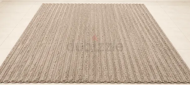 Neutral Beige Textured Area Rug - 170x240cm (Good Condition)