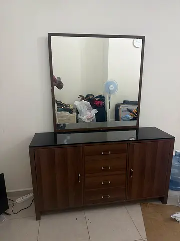 Wooden Dresser, dressing table with Large Mirror - Good Condition