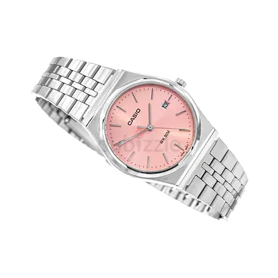 Casio stainless steel women's watch with pink dial - Brand new