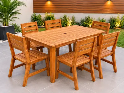Wooden 6-Seater Outdoor Dining Set