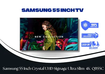 Samsung 55 Inch Crystal UHD Signage Ultra Slim Depth 4K Display - New - Free Delivery with warranty