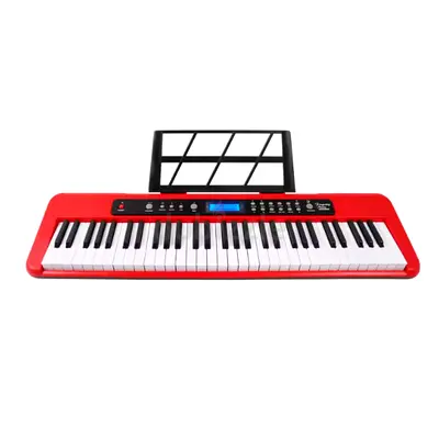 Aiersi A828 Touch Response 61 Keys Beginner Built In Lesson Functional Electronic Keyboard(Red)