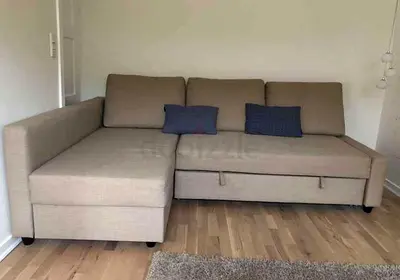 Modern Beige L-Shape Sofa Bed