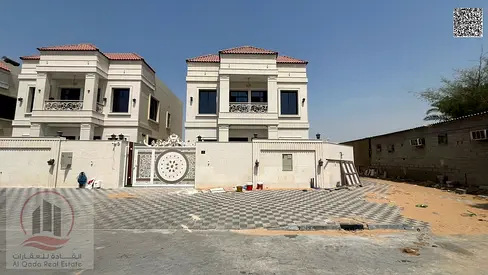 للبيع فيلا زاوية بعجمان الحيلو 4 غرف ماستر مجلس وصالة وغرفة خدامة تمليك حر لجميع الجنسيات وأمكانية التمويل البنكي شامل رسوم التسجيل
