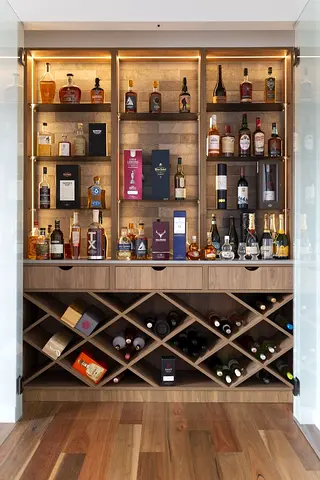 Modern Wooden Home Bar and Wine Rack Cabinet