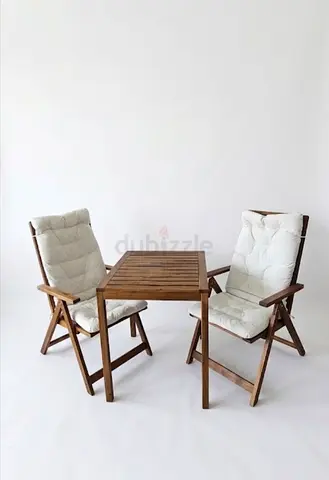 IKEA APPLARO Outdoor Table & 2 Folding Chairs Set with KUDDARNA Cushions