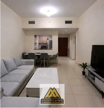 Two-bedroom apartment for sale in Ajman One T5, 1,757 sq ft, side sea and garden views, excellent condition. Asking AED 300,000, balance AED 485,562.