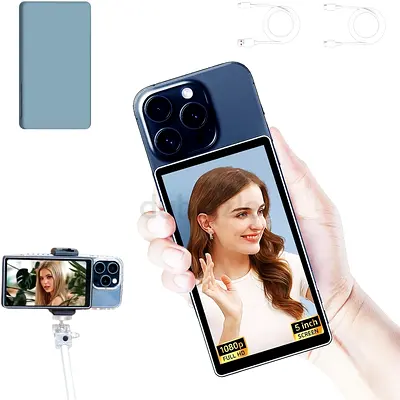 Selfie Monitor Screen iPhone 1080P Wireless Recording,Magnetic Phone Vlog Selfie Monitor
