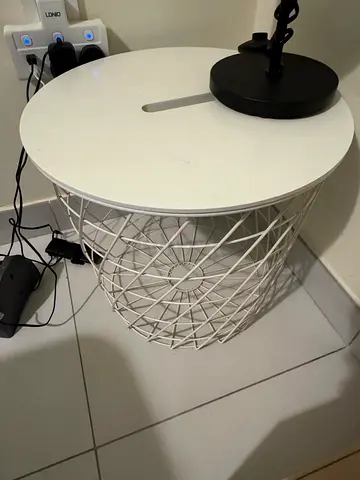 Storage side table white