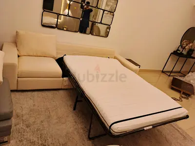 Ikea vimle beige color wide armrest 3 seater sofabed