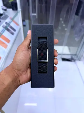 WHOOP fitness tracker band featuring a sleek black
