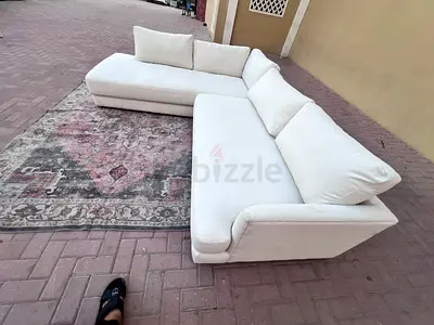West Elm L shape Sofa Beige excellent condition