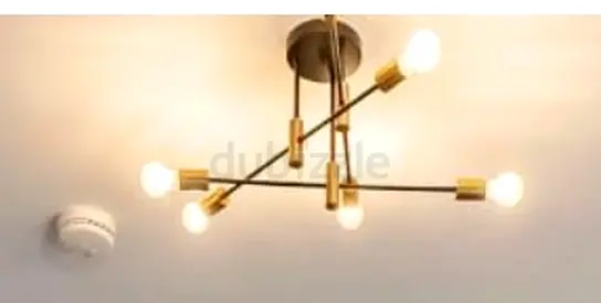 Modern brass multi-arm ceiling light fixture