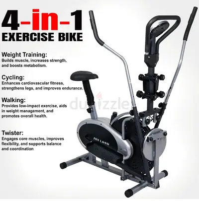 4-in-1 Multi-Function Exercise Bike with Elliptical & Twister
