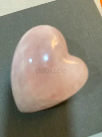 Polished Rose Quartz Heart - Decorative Crystal Palm Stone