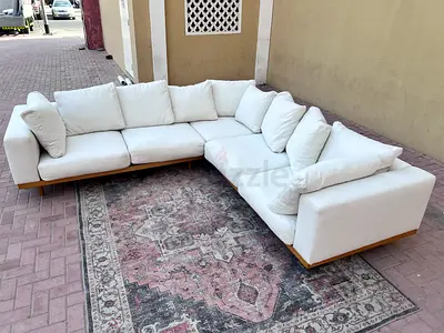 West Elm Corner Sofa Beige Excellent condition