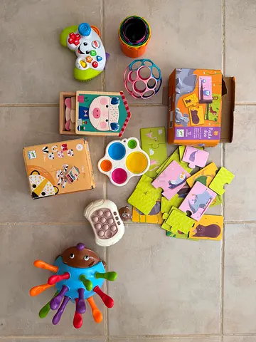 Toddler Activity Toy Set — Books, Shape Sorters, Soft Backpack & More