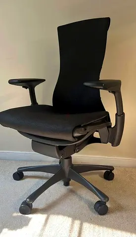 Embody Herman Miller Ergonomic Black Office Chair with Adjustable Armrests and Lumbar Support