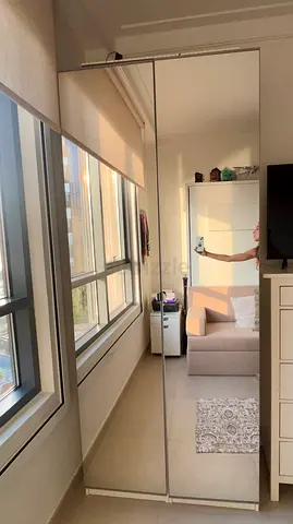 Full-length Sliding Mirror Wardrobe - 2 Door, Good Condition
