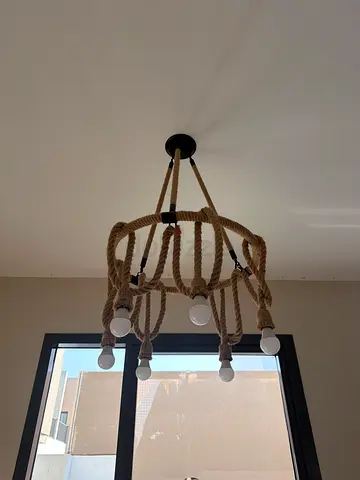 Two Handmade Nautical Rope Chandelier - 6 Bulb Pendant Light