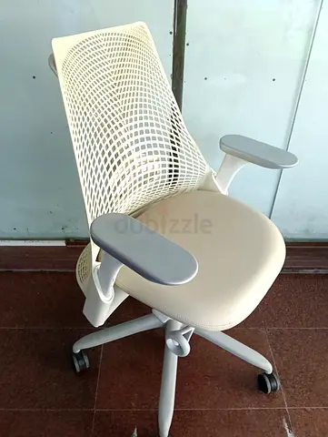 Herman Miller Ergonomic Mesh Office Chair with Adjustable Arms - Light Beige