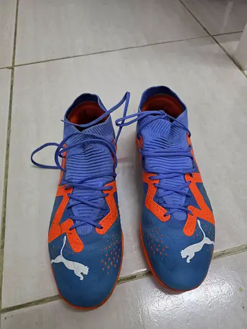 Puma blue & orange football boots - used, size EU 41/UK 7.5