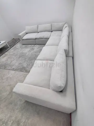 The One Brand beige cream color feather 🪶 filled modular sofa