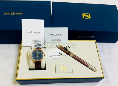 Saint Honore Men's Watch and pen with luxury Box and Papers