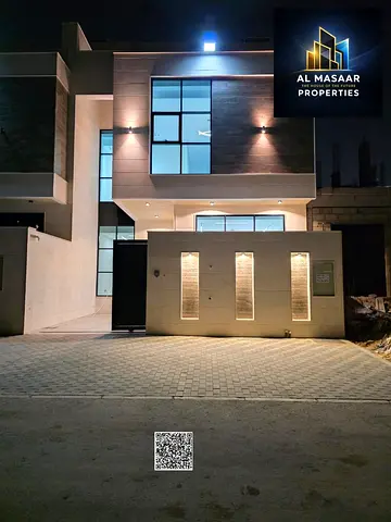 Luxury 5-Master-Bedroom Townhouse for Sale in Al Helio, Ajman | Stone Facade and Large Setback