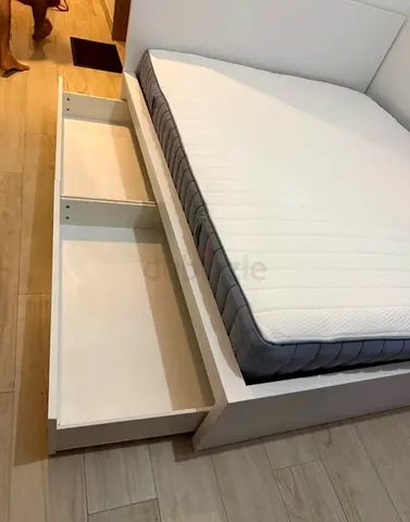 IKEA Brand malam bed with New mattress neat and clean and 2 storage drawers available