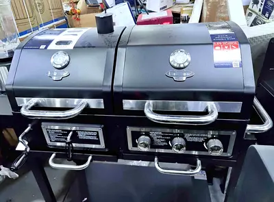 Both Gas and charcoal 3 burners combo grill