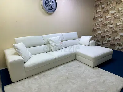 Marina home white color lshape sofa