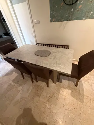 Dining table with chairs and bench for sale