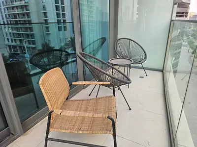 Set of 3 Outdoor Wicker and Rope Lounge Chairs with Side Table