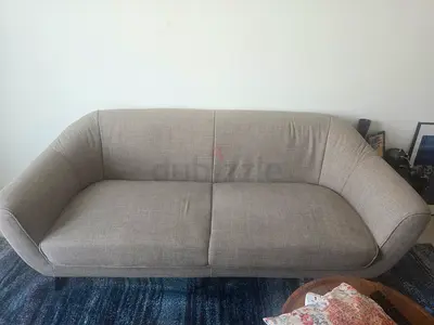 Light Brown 3-seater fabric sofa in good condition