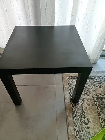 Simple square black side table - sturdy and compact